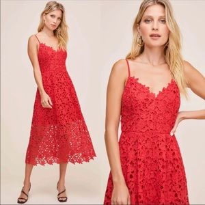 ASTR The Label LACE A LINE MIDI DRESS